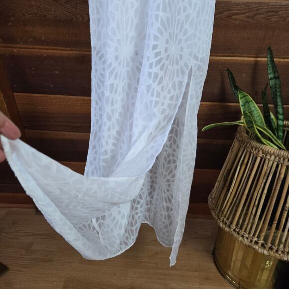 NWT REVOLVE Three Eighty Two Jordy White Semi Sheer Maxi Dress M Boho Ethereal - Picture 4 of 11